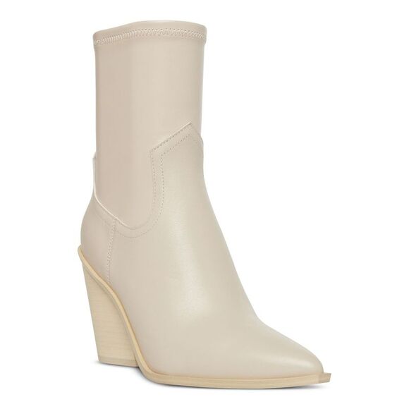 STEVE MADDEN Shoes - STEVE MADDEN Womens Ivory Thorn Pointed Toe Block Heel Leather Western Boot 9 M